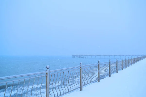 View Promenade Sea Winter Snow — Stock Photo, Image