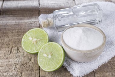 Pişirme soda ve limon ahşap tablo
