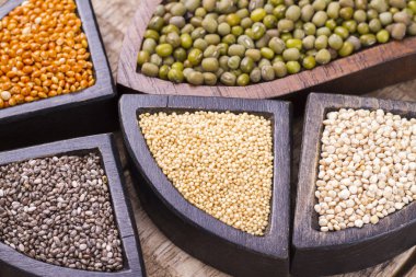 Süper glutensiz gıdalar taneleri: amaranth, chia, quinoa, darı