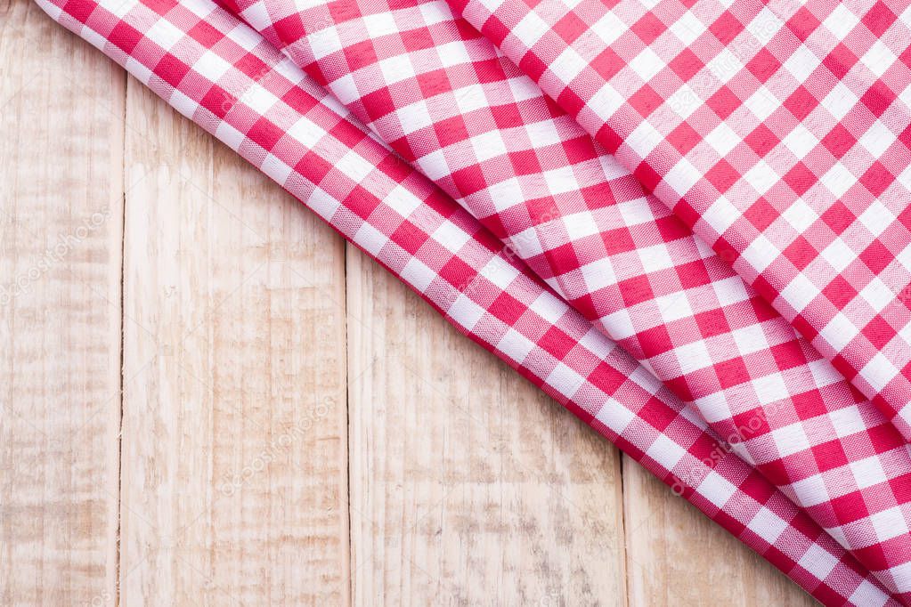 red kitchen cloth on the table