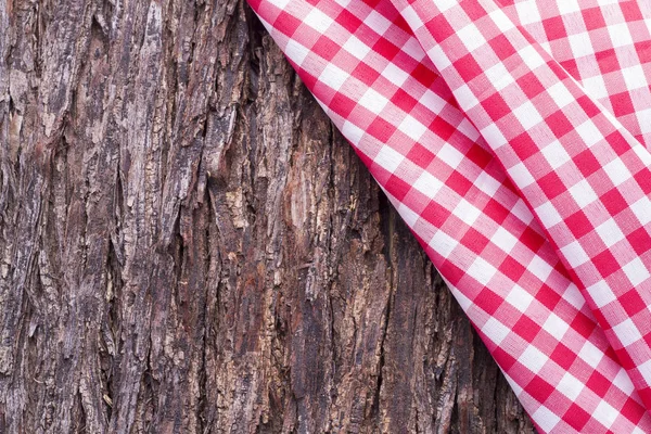 Red kitchen cloth on the table — Stock Photo, Image