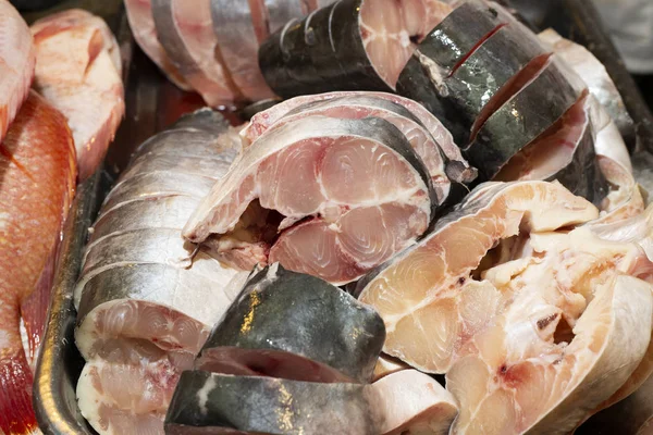 slices of catfish in the Colombian market