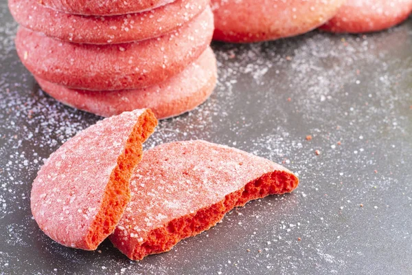 Stack of red cookies