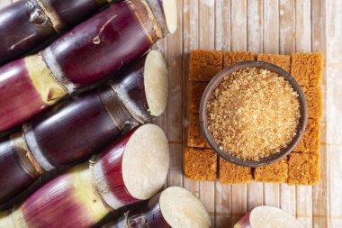 Şeker kamışı ve Kolombiya 'dan kahverengi şeker ve panela türevleri