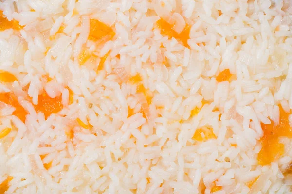 Detailní Záběr Vařené Bílé Rýže Pohled Shora — Stock fotografie