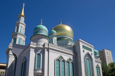 Moskova katedral Cami, Rusya. En büyük ve en yüksek Europe Müslüman Camii
