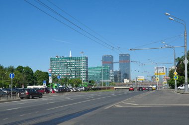 Moskova, Rusya - 28 Mayıs 2018: kentsel peyzaj manzaralı Bolshaya umudu 