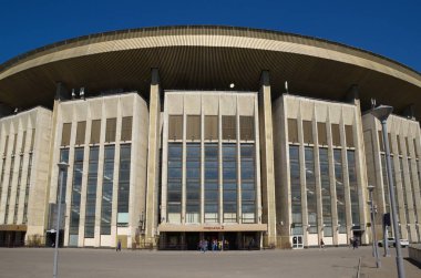 Moskova, Rusya - 28 Mayıs 2018: Olimpiyat Stadyumu oluşturma (Olimpiyskiy kompleksi)