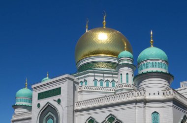 Moskova, Rusya Moskova Katedrali Camii kubbeleri. En büyük ve en yüksek Europe Müslüman Camii