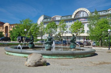 Dmitrov, Moscow region, Rusya Federasyonu - 25 Mayıs 2018: Çeşme 