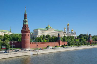 Summer view of the Moscow Kremlin and the Kremlin embankment, Moscow, Russia clipart