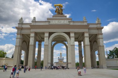 Moskova, Rusya - 26 Haziran 2018: Ana giriş sergi karmaşık Fuar