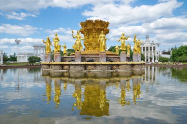 Moskova, Rusya - 26 Haziran 2018: Çeşme Vdnh, 