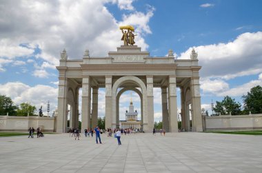 Moskova, Rusya - 26 Haziran 2018: Ana giriş sergi karmaşık Fuar