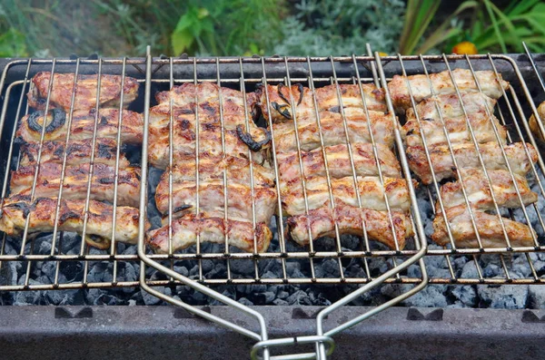 Cooking Pork Ribs Grill — Stock Photo, Image