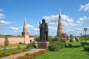 Kolomna, Moscow region, Rusya Federasyonu - 17 Ağustos 2018: St Sergius Epiphany eski Golutvin Manastırı, Radonezhsky, Anıt 