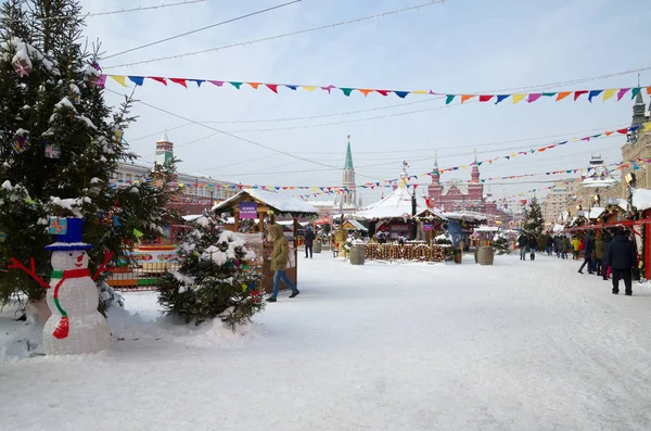 Moscou Rússia Fevereiro 2018 Feira Goma Praça Vermelha Dia Ano — Fotografia de Stock