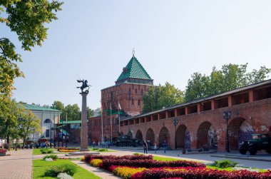 Nizhny Novgorod, Rusya - 19 Ağustos 2018: Nijniy Novgorod Kremlin topraklarının 