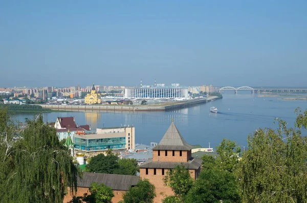 Nizhny Novgorod Rusya Ağustos 2018 Yaz Görünümünü Strelka Oka Volga — Stok fotoğraf