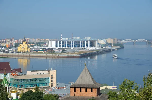 Nijni Novgorod Russie Août 2018 Vue Strelka Confluent Des Rivières — Photo