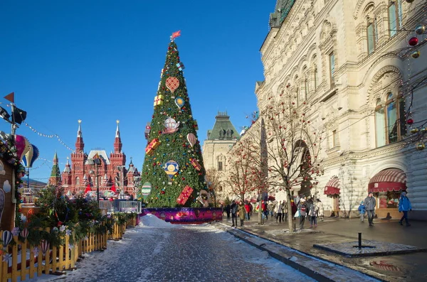 Москва Россия Января 2018 Года Рождественская Елка Красной Площади Возле — стоковое фото