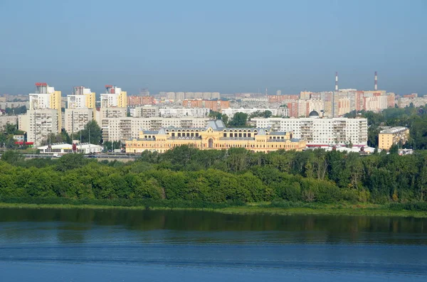 Nizhny Novgorod Ryssland Augusti Sommar Visa Verkligt Huvudbyggnaden Och Floden — Stockfoto