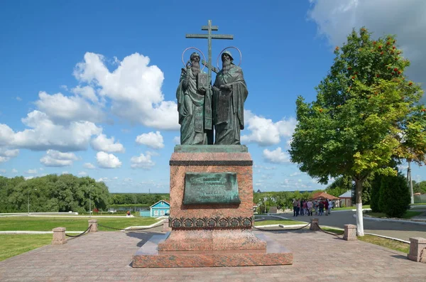 Kolomna Russie Août 2018 Monument Cyrille Méthode Sur Place Cathédrale — Photo