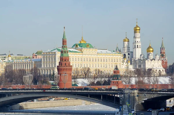 Vue Sur Kremlin Moscou Pont Big Stone Par Une Journée — Photo