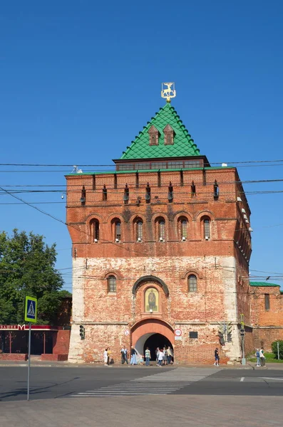 Nizhny Novgorod Oroszország Augusztus 2018 Ban Dmitrievskaya Tower Nyizsnyij Novgorod — Stock Fotó