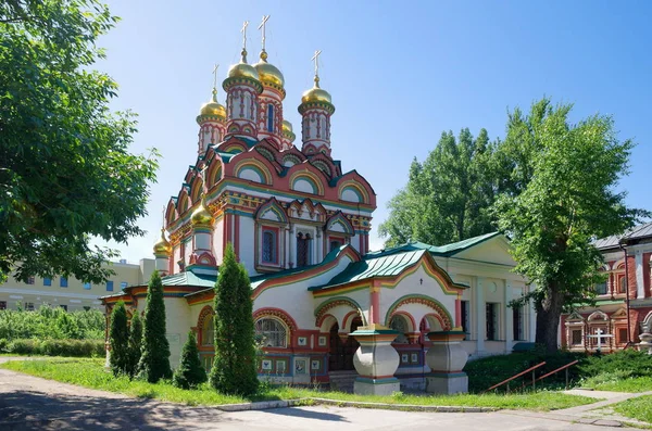 Церковь Святого Николая Берсеневке Верхнем Саду Солнечный Летний День Москва — стоковое фото