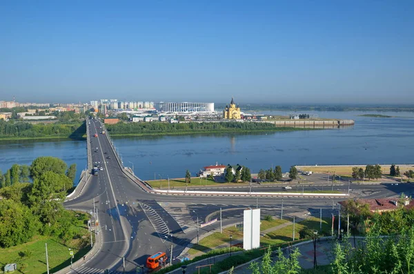 Nizhny Novgorod Ryssland Augusti 2018 Sommaren Pilens Sammanflödet Floderna Oka — Stockfoto