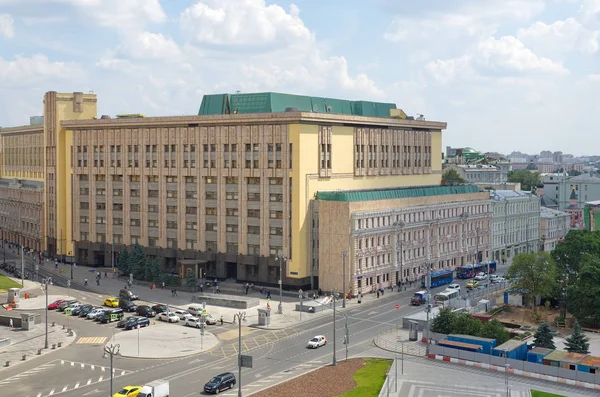 Moscú Rusia Julio 2018 Vista Plaza Lubyanskaya Construcción Del Centro — Foto de Stock