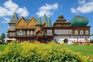 Moskova, Rusya - 9 Ağustos 2017: Palace, Çar Alexei Mikhailovich Kolomenskoye Park