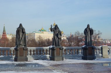 Moskova, Rusya - 25 Ocak 2018: Anıt heykel karmaşık 