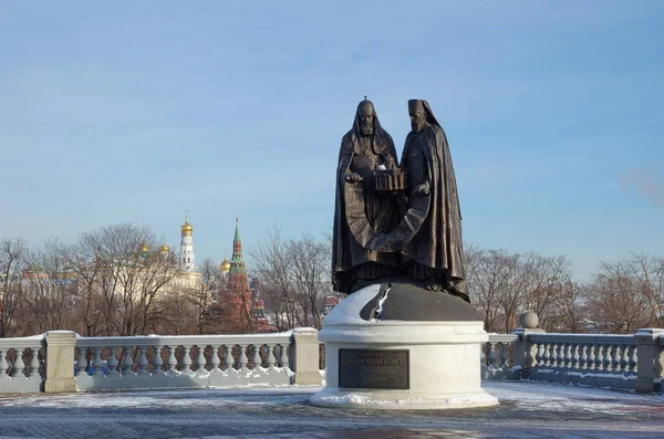 Москва Россия Января 2018 Года Скульптура Воссоединение Храме Христа Спасителя — стоковое фото