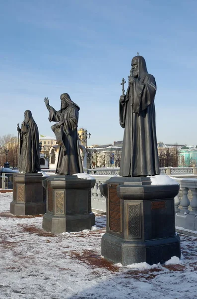 Mosca Russia Gennaio 2018 Monumenti Del Complesso Scultoreo Patriarchi Mosca — Foto Stock