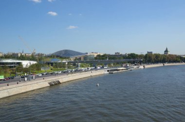 Moskova, Rusya - 24 Ağustos 2018: Görünüm Moskvoretskaya dolgu ve 