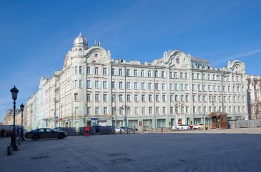 Moskova, Rusya - 19 Mart 2018: Resepsiyona Devlet Duma ve Federasyon Konseyi. Eski Peterhof otel. İş Merkezi 