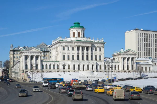 Moskva Ryssland Mars 2018 Visa Borovitskaya Square Och Pashkov House — Stockfoto