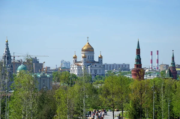 Moskwa Rosja Maja 2018 Widok Wiosna Zaryadye Naturalny Krajobraz Park — Zdjęcie stockowe