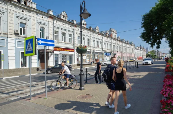 Nizhny Novgorod Russia Agosto 2018 Vista Estiva Rozhdestvenskaya Street Gente — Foto Stock