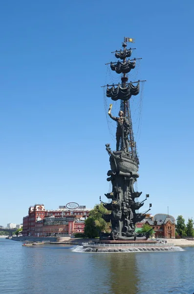 Moscou Russie Juin 2018 Vue Monument Pierre Grand Sur Remblai — Photo