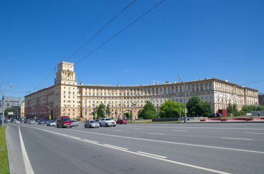 Moscow, Russia - June 15, 2018: Summer view of Leninsky Prospekt and the house number 37