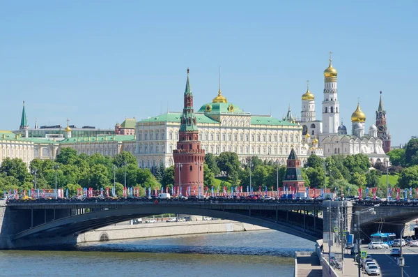 Moscou Russie Juin 2018 Vue Kremlin Moscou Pont Big Stone — Photo