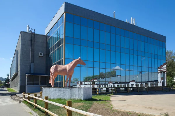 Moskau Russland August 2018 Pferdeskulptur Und Pavillon Elektrifizierung Bei Enea — Stockfoto