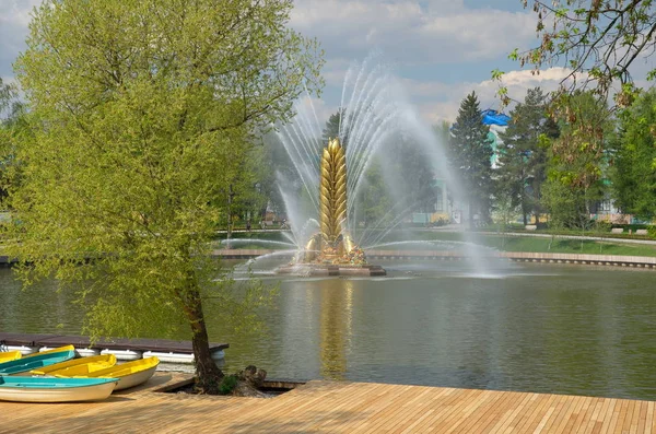 Moskova, Rusya - 7 Mayıs 2019: Çeşme 