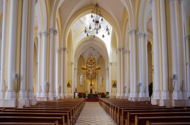 Moskova, Rusya 'da Malaya Gruzinskaya sokakta mübarek bakire Mary of Immaculate Conception Roma Katolik Katedrali iç 