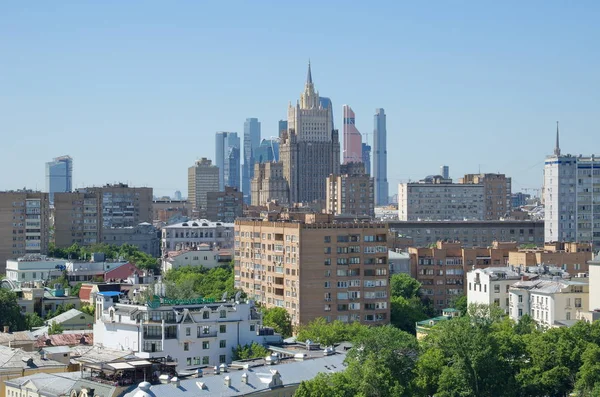 Moskva Ryssland Juni 2019 Sommar Utsikt Över Stadens Centrum Från — Stockfoto