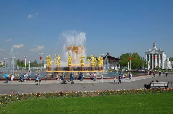 Moscou Rússia Maio 2019 Fonte Amizade Dos Povos Pavilhão Armênia — Fotografia de Stock