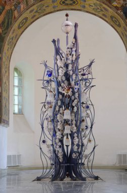 Gus-Khrustalny, Vladimir bölgesi, Rusya - 18 Ağustos 2018: Kristal Müzesi'nde dekoratif kompozisyon 